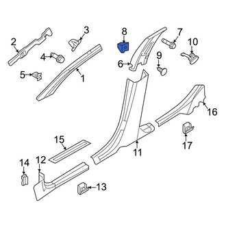 Lincoln OE - Upper Body B-Pillar Trim Panel Nut