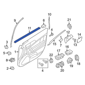 Lincoln OE - Front Left Door Window Belt Weatherstrip