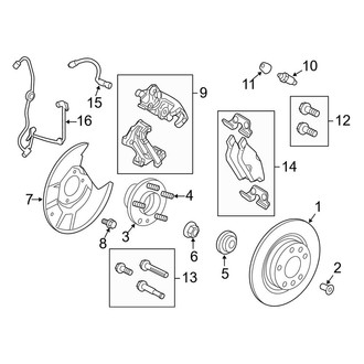 Lincoln OE - Rear Suspension - Brake Components (Base FWD)