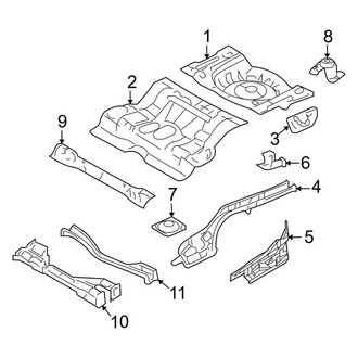 Lincoln OE - Rear Body & Floor - Rear Floor & Rails (Base AWD)