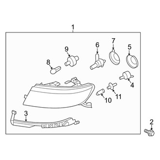 Lincoln OE - Front Lamps - Headlamp Components (W/O HID Lamps), (2.5L)
