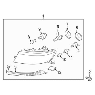 Lincoln OE - Front Lamps - Headlamp Components (With HID Lamps), (2.5L)