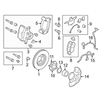 Lincoln OE - Front Suspension - Brake Components (Hybrid)