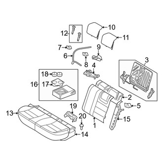 Lincoln OE - Seats & Tracks - Rear Seat Components (2.5L)