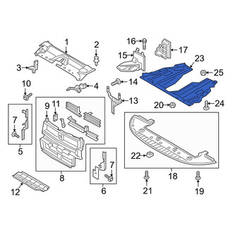 Lincoln OE - Front Rearward Radiator Support Splash Shield