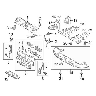 Lincoln OE - Radiator Support - Splash Shields