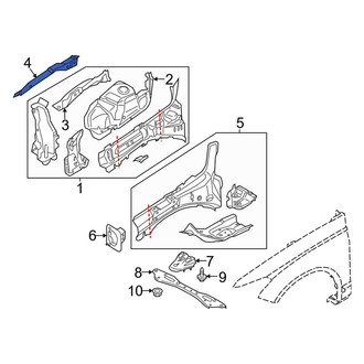 Lincoln OE - Front Left Fender Rail
