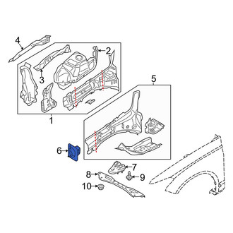Lincoln OE - Front Right Bumper Impact Bar Bracket