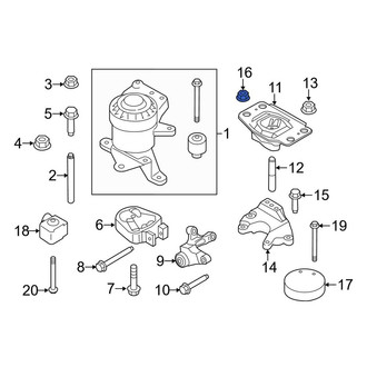 Lincoln OE - Upper Automatic Transmission Mount Nut