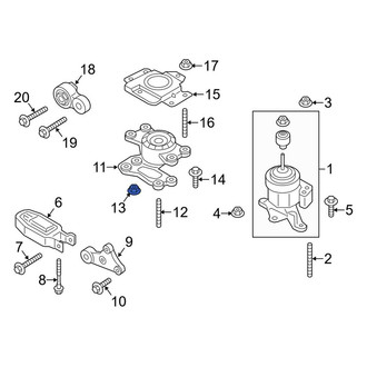 Lincoln OE - Front Lower Engine Mount Nut
