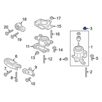 Lincoln OE - Front Lower Engine Mount Nut