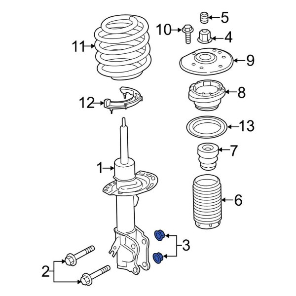 Lincoln OE W520216S441 Lower Suspension Strut Nut