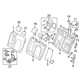 Lincoln OE - Seats & Tracks - Rear Seat Components (60% Seat Back)