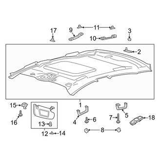 Lincoln OE - Roof - Interior Trim (With Sunroof, W/O Panoramic Roof)