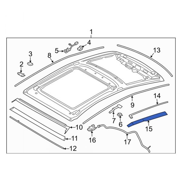 Lincoln OE DP5Z5451968A Right Sunroof Molding