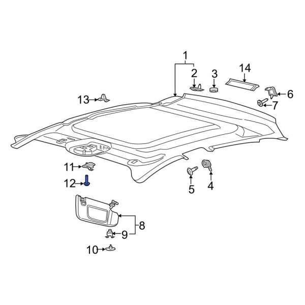 Sun Visor Holder Screw