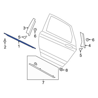 Lincoln OE - Rear Right Door Belt Molding