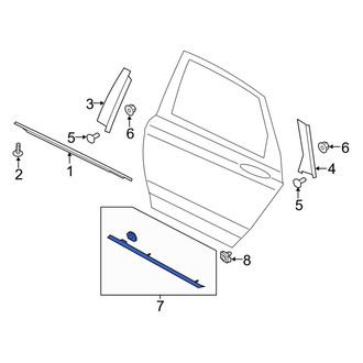 Lincoln OE - Rear Left Door Molding