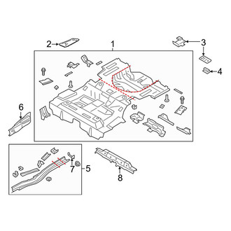 Lincoln OE - Rear Body & Floor - Rear Floor & Rails (Floor & Rails), (Black Label Hybrid / Hybrid)