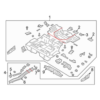 Lincoln OE - Rear Body & Floor - Rear Floor & Rails (Floor & Rails)