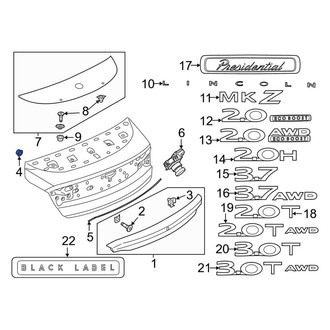 Lincoln OE - Liftgate Pull Handle Nut