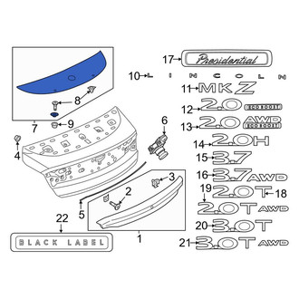 Lincoln OE - Rear Upper Deck Lid Finish Panel