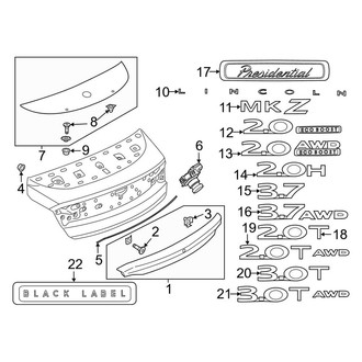 Lincoln OE - Trunk Lid - Exterior Trim