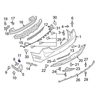 Lincoln OE - Bumper Cover Support Rail Nut