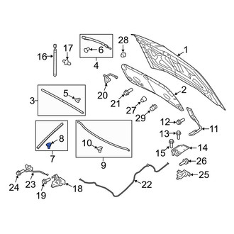 Lincoln OE - Outer Hood Seal Clip