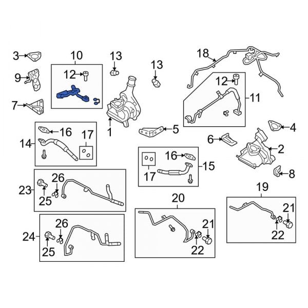 Lincoln OE AA5Z9T515F - Right Turbocharger Oil Line