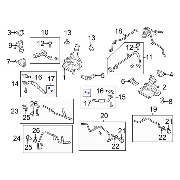 Lincoln OE AA5Z00815A Turbocharger Oil Line Gasket
