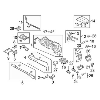 Lincoln OE - Front Console (Front Console & Components, W/O 2nd Row Console)