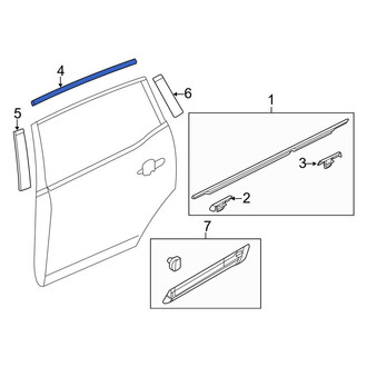 Lincoln OE - Rear Right Upper Door Reveal Molding