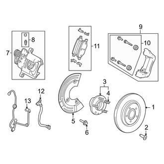 Lincoln OE - Rear Suspension - Brake Components (FWD)