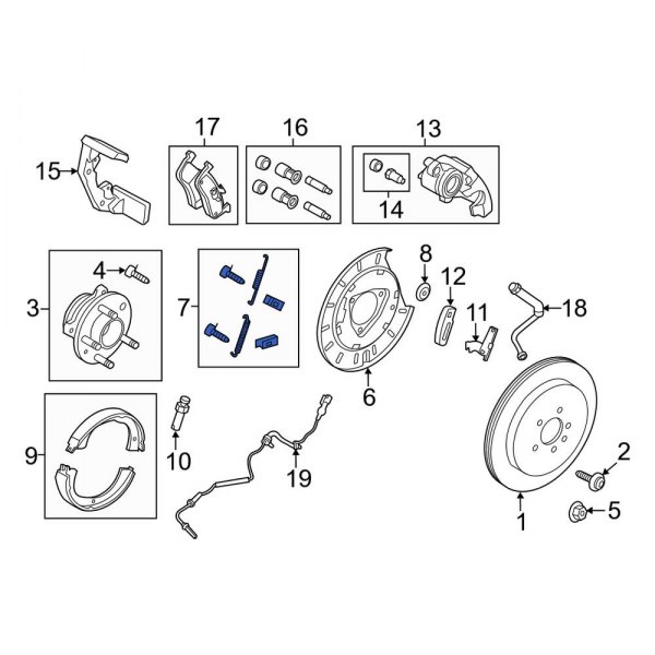 Parking Brake Hardware Kit