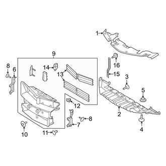 Lincoln OE - Radiator Support - Splash Shields