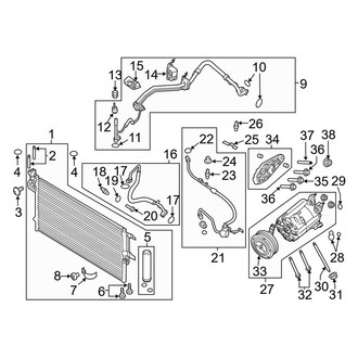 Lincoln OE - Air Conditioner & Heater - Condenser, Compressor & Lines