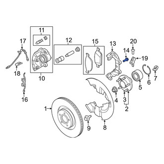 Lincoln OE - Front Disc Brake Caliper Anchor Plate Bolt