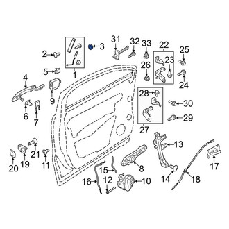 Lincoln OE - Left Keyless Entry Keypad Nut