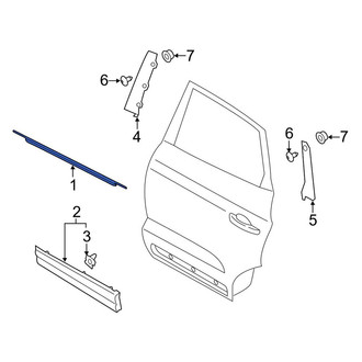 Lincoln OE - Rear Left Outer Door Window Belt Weatherstrip