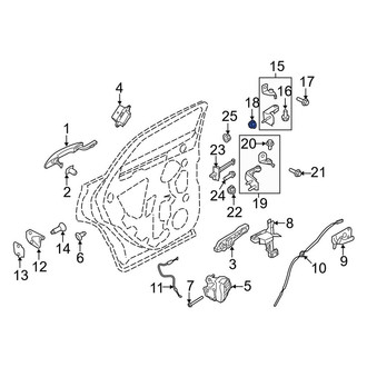 Lincoln OE - Upper Door Hinge Nut