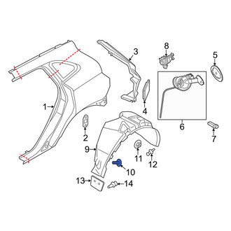 Lincoln OE - Quarter Panel Splash Shield Clip