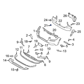 Lincoln OE - Rear Bumper Cover Support Rail Screw