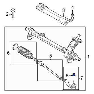 Lincoln OE - Outer Steering Tie Rod Nut