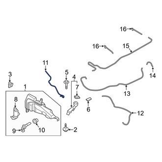 Lincoln OE - Front Windshield Washer Hose