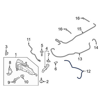 Lincoln OE - Front Windshield Washer Hose