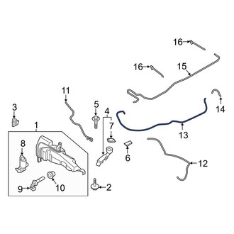 Lincoln OE - Front Windshield Washer Hose