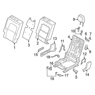 Lincoln OE - Seats & Tracks - Rear Seat Components (Seat Back, 40% Seat)