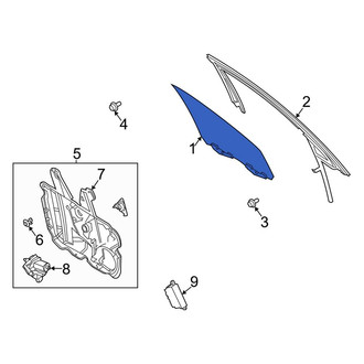 Lincoln OE - Rear Right Door Glass
