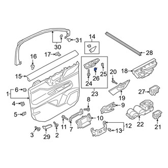 Lincoln OE - Door Window Switch Bezel Clip